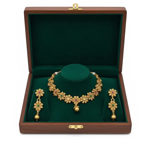 Gold_Pushpa_Traditional_Floral_Choker_Set_For_Women